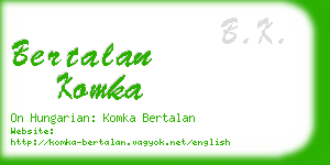 bertalan komka business card